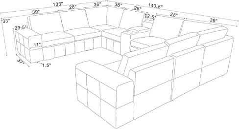 Large Arm Leather Match Upholstery Modular Sectional in Kuwait