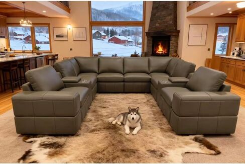 Large Arm Leather Match Upholstery Modular Sectional in Kuwait