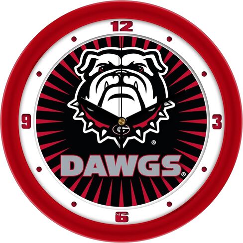 SunTime Official Collegiate Team Spirit Wall Clock, 11.5" Diameter, Silent Non-Ticking Movement - Georgia Bulldogs 2 in Kuwait
