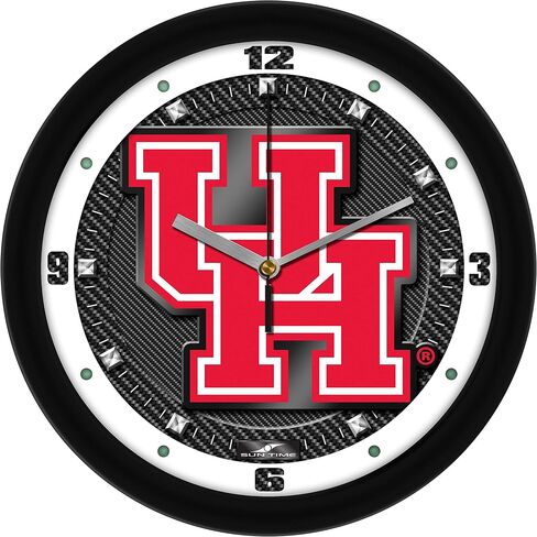 SunTime Houston Cougars Wall Clock, Printed Carbon Fiber Team Art, Silent Non-Ticking Quartz Movement, 11.5" in Kuwait