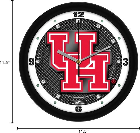 SunTime Houston Cougars Wall Clock, Printed Carbon Fiber Team Art, Silent Non-Ticking Quartz Movement, 11.5" in Kuwait