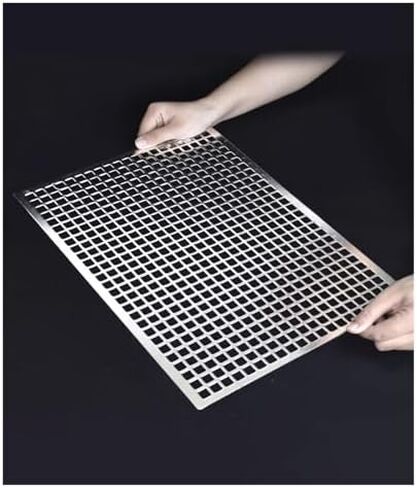Stainless Steel Perforated Metal Sheets - 37x37cm Mesh Plate for Ventilation Grill & Smoking, Durable Metal Mesh Panel for Airflow, BBQ & DIY Projects in Kuwait