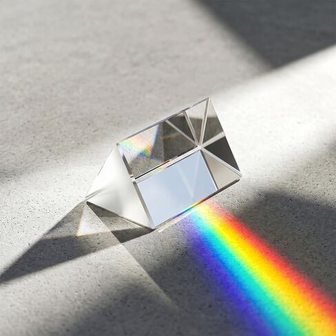 12 Pack Clear Triangular Prism, 2 Inch Optical Glass Triple Prism Crystal Equilateral Prisms Set for Photography Effects Physics Teaching Light Spectrum Optics in Kuwait