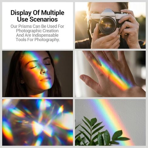 12 Pack Clear Triangular Prism, 2 Inch Optical Glass Triple Prism Crystal Equilateral Prisms Set for Photography Effects Physics Teaching Light Spectrum Optics in Kuwait