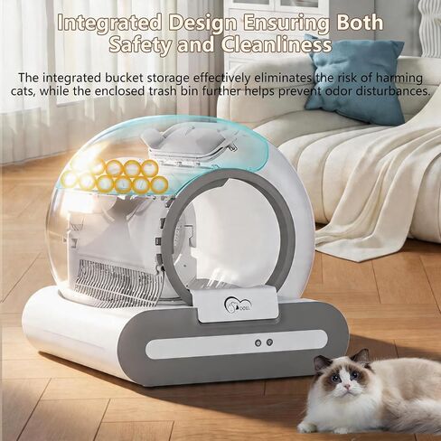 DOEL Cat Litter Box Automatic Cleaning, Automatic Litter Box with Large Capacity, App Control, Safety Protection, Leak Prevention in Saudi Arabia
