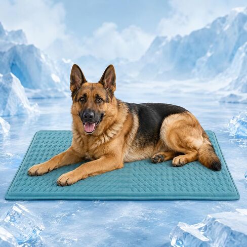 Dog Cooling Mat 34x23 in Summer Waterproof Breathable Teslin Mesh, Durable, Non-Slip, Portable Maximum Weight Capacity 60 lbs. Black in Kuwait