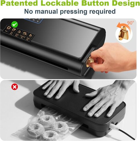 Vacuum Sealer Machine, Automatic Food Vacuum Sealers for Food, 10-in-1 Moist/Dry Modes with Built-in Cutter & Bag Storage, Air Suction Hose, Digital Countdown, 2 Roll Bags 19.67ft, 30 Vacuum Bags in Saudi Arabia