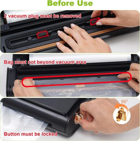 Vacuum Sealer Machine, Automatic Food Vacuum Sealers for Food, 10-in-1 Moist/Dry Modes with Built-in Cutter & Bag Storage, Air Suction Hose, Digital Countdown, 2 Roll Bags 19.67ft, 30 Vacuum Bags in Saudi Arabia