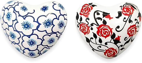 2 Pcs Heart Shaped Meditation Chime Bell Set, 1.77'' Hand-Painted Stainless Steel Hand Chimes for Anxiety Relief and Calm, Decorative Healing Bells with Cotton Pouches - Whimsical Nature in Kuwait