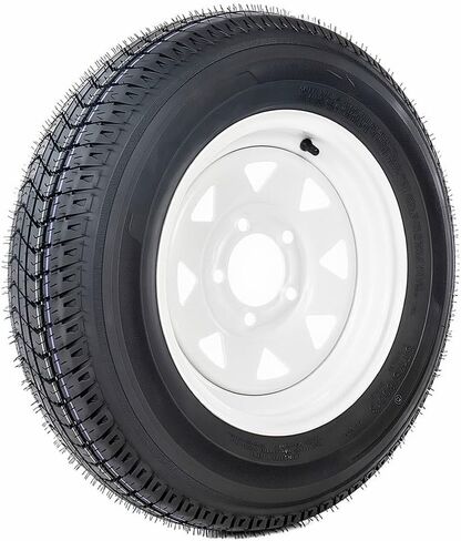 2 حزمة من إطارات المقطورة والعجلات ST175/80D13، نطاق تحميل 13 بوصة 6PR C، 5 عروة على نمط مسمار 4.5 بوصة، إطارات مقطورة للقوارب شديدة التحمل مع حافة فولاذية (أسود) in Kuwait