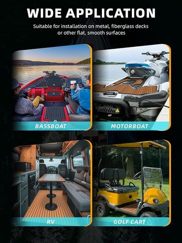 FOCEAN قارب الأرضيات إيفا رغوة قارب التزيين فو خشب الساج الأرضيات البحرية ورقة حصيرة البحرية لقوارب السيارات جون قوارب باس قارب RV كاياك، 94.5 "× 47.2"/35.4"/23.6"/15.7" in Kuwait