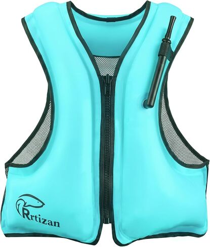 Rrtizan Inflatable Snorkel Vest for Adult, Travel Snorkeling Vest for Snorkeling, Paddleboarding, Swimming, Adult Snorkel Vest Swim Vest Suitable for 90-220lbs in Kuwait