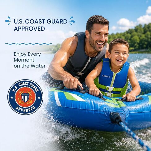 AKONA Child Neoprene Life Jacket for Boys, US Coast Guard Approved, Rated for Children Weighing 30-50 Pounds in Kuwait