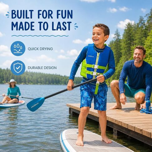 AKONA Child Neoprene Life Jacket for Boys, US Coast Guard Approved, Rated for Children Weighing 30-50 Pounds in Kuwait