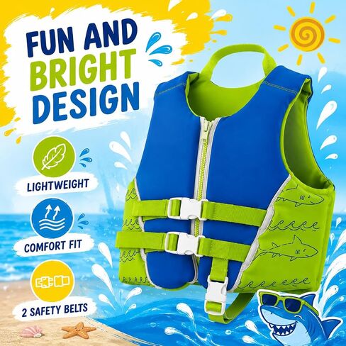 AKONA Child Neoprene Life Jacket for Boys, US Coast Guard Approved, Rated for Children Weighing 30-50 Pounds in Kuwait