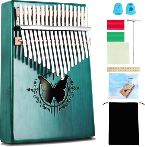 RANMING 17 Keys Kalimba Thumb Piano - Portable Mbira Finger Piano with Gig Bag, Tuning Hammer, Cleaning Cloth, Key Stickers & Finger Covers, Complete Musical Instrument Gift Set for Adults Beginners in Saudi Arabia