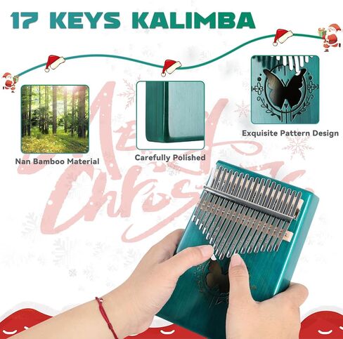 RANMING 17 Keys Kalimba Thumb Piano - Portable Mbira Finger Piano with Gig Bag, Tuning Hammer, Cleaning Cloth, Key Stickers & Finger Covers, Complete Musical Instrument Gift Set for Adults Beginners in Saudi Arabia