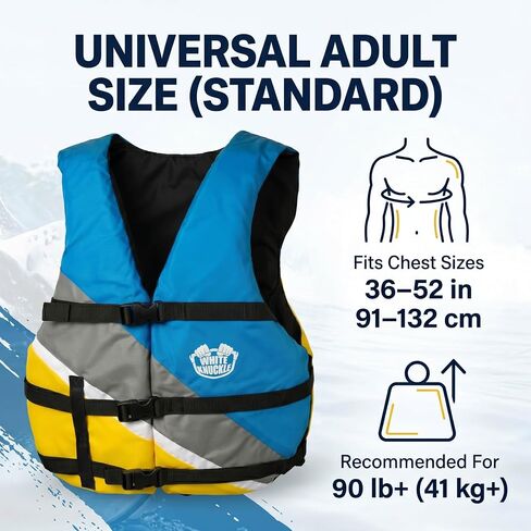 White Knuckle Life Jackets for Adults, Pack of 4 Universal Adult Life Vest, US Coast Guard Approved Boating Safety Vest with Storage Bag, Adjustable PFD Life Jackets for Men & Women in Kuwait