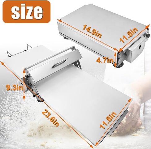 12" Folding Dough Sheeter with Sheeter Board, Stainless Steel Manual Dough Roller Machine, Compact Dough Sheeter, Adjustable Thickness Settings for Bread Marzipan and Puff Pastry (Type A300) in Kuwait