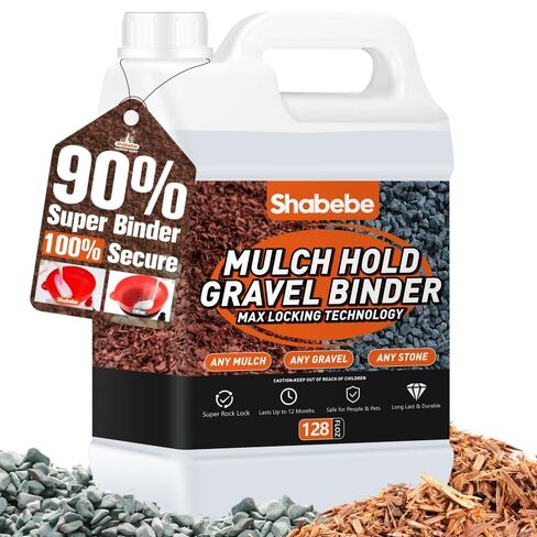 Mulch Hold, Gravel Binder 1Gallon Lasts Up to 2 Years, Rock Glue for Landscaping Strong Adhesion of Pea Gravel Stabilizer Landscape, 90% Super Gravel Hold, Stone Binder for Pine Straw&Mulch in Kuwait