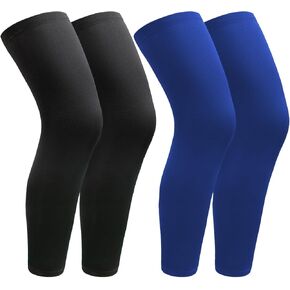 2 Pairs Leg Sleeves,Full Leg Compression Sleeve,Sports Compression Long Knee Sleeve with Anti-slip Silicone Strips in Saudi Arabia