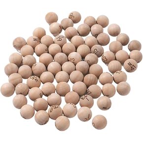 75 Pieces Bingo Game Balls Wooden Numbered Balls Set Engraved Lightweight Sturdy Portable Smooth Easy to Handle Suitable for Educational in Kuwait