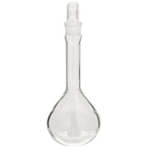 Corning Pyrex Borosilicate Glass Class A Heavy Duty EZ Access Wide Mouth Volumetric Flask with Glass Standard Taper Stopper, 10ml Capacity (Case of 6) in Kuwait