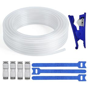 JUYI PTFE Tube Kit, 2.5mm ID×4mm OD, 10M/32.8ft, Compatible with Bambu Lab AMS X1/P1P/A1, CREALITY K2 Plus, FLASHFORGE, Prusa MMU3 3D Printers, For 1.75mm Filament, Transparent White in Kuwait