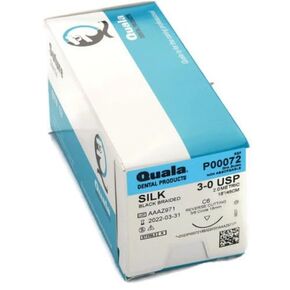Quala P00072 Silk Black Braided Sutures C-6 3/0 18 12/Bx in Kuwait
