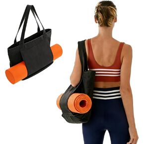 Yoga Mat Bag Carrier, Gym Bag with Yoga Mat Holder for Women Men, Waterproof Wet Pocket & Hook-and-loop Tote Bag for Yoga Gym Quick Access Storage in Kuwait