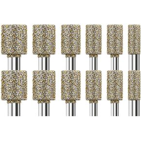 12 Pcs Diamond Burr Set, 50 Grit Stone Carving Bits, 3mm Shank Rotary Tool Accessories, for Stone Glass Ceramic Engraving Grinding Polishing in Kuwait
