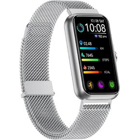 Fitness Tracker with 24/7 Continuous Heart Rate, Blood Oxy-gen Monitor, Smart Watch with Sleep Monitor, IP68 Waterproof Activity Tracker Step Counter for Women Men (Silver) in Kuwait
