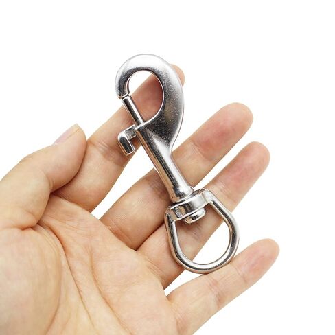 3.5 Inch Swivel Eye Snap Hook Marine Grade Bolt Snap 316 Stainless Steel Single Ended Heavy Duty Flag Clips Swivel Snaps for Scuba Diving,Camera Strap, Flag Pole Rope, Dog Leash 2pcs in Kuwait