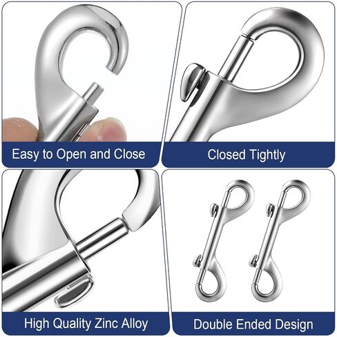 15PCS 4.7" Double Ended Bolt Snaps Hooks 220lbs Load Capacity Zinc Alloy Buckles, Heavy Duty Trigger Chain Metal Clips Key Holder Snap for Water Bucket/Horse Feed/Hammocks in Kuwait