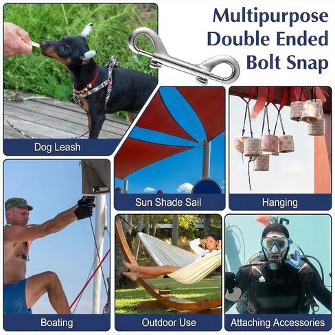 15PCS 4.7" Double Ended Bolt Snaps Hooks 220lbs Load Capacity Zinc Alloy Buckles, Heavy Duty Trigger Chain Metal Clips Key Holder Snap for Water Bucket/Horse Feed/Hammocks in Kuwait