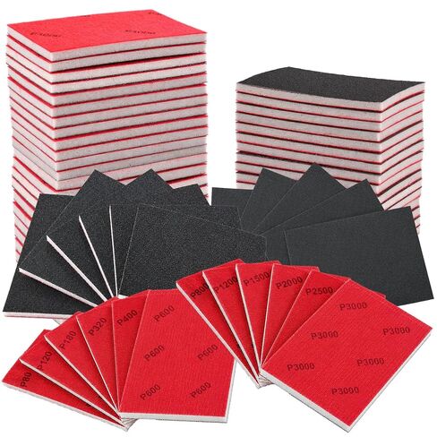 24 Pcs 80-3000 Grit Sanding Sponge Assortment, Wet Dry Sanding Blocks, 3×4 Inch in Kuwait