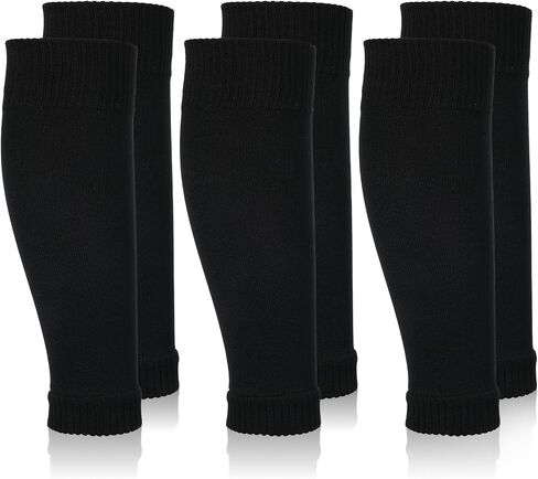 Larrel 3 Pairs Soccer Leg Sleeves, Pre-cut Soccer Sleeves for Men and Women, Athletic Shin Guard Sleeve for Football, Basketball, Baseball, Softball, Rugby, Running and Cycling (Black) in Kuwait