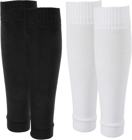 Molain 2Pairs Pre Cut Soccer Socks, PreCut Soccer Sleeve Socks Shin Guard Sleeves Football Leg Sleeves for Soccer Men Women Youth Adults in Kuwait