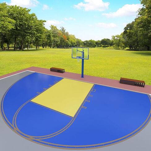 Basketball Court Marking Stencil Kit – Standard Size, Easy to Install, Ideal for Driveways, Asphalt or Concrete Surfaces, Court Marking Stencil Spray Paint Kit for Backyard Basketball in Kuwait