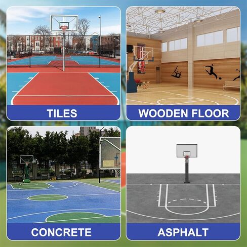 Basketball Court Marking Stencil Kit – Standard Size, Easy to Install, Ideal for Driveways, Asphalt or Concrete Surfaces, Court Marking Stencil Spray Paint Kit for Backyard Basketball in Kuwait