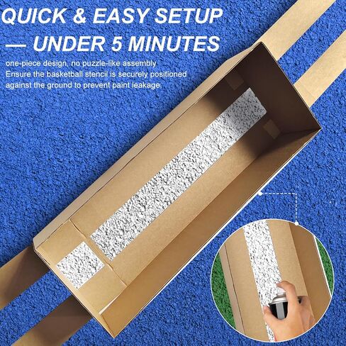Basketball Court Marking Stencil Kit – Standard Size, Easy to Install, Ideal for Driveways, Asphalt or Concrete Surfaces, Court Marking Stencil Spray Paint Kit for Backyard Basketball in Kuwait