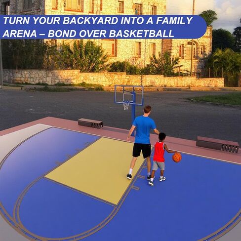 Basketball Court Marking Stencil Kit – Standard Size, Easy to Install, Ideal for Driveways, Asphalt or Concrete Surfaces, Court Marking Stencil Spray Paint Kit for Backyard Basketball in Kuwait