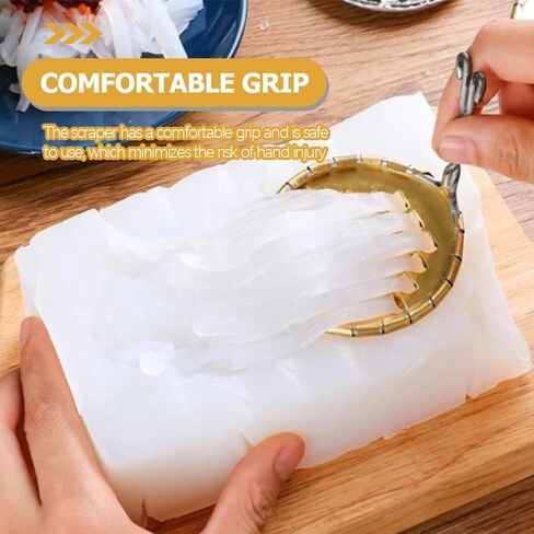 DOITOOL Stainless Steel Jelly Scraper for Cold Noodle and Bean Jelly Cutting with Comfortable Grip Kitchen Tool for Home and Restaurant Use 3.54X3.54X2.36In in Kuwait