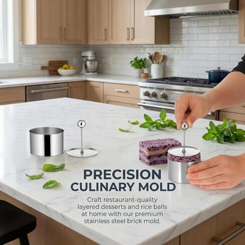 IMIKEYA Stainless Steel Onigiri Mold Sushi Mold Rice Ball Making Tool Tiramisu 3.34 X 3.14 X 1.96 in Silver 1 Piece for Diy Kitchen Use in Kuwait