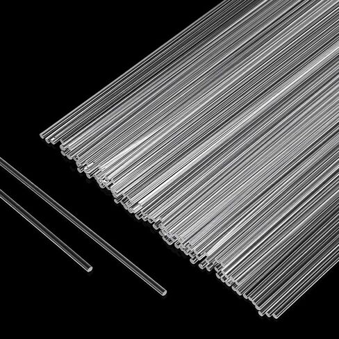 100 Pcs 10 in Acrylic Rods 2 mm Diameter Clear Cake Topper Sticks, Plastic Rods Round Acrylic Sticks for DIY Crafts Plant Stakes Model Making Decorations Gardening in Kuwait