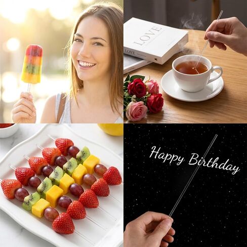 100 Pcs 10 in Acrylic Rods 2 mm Diameter Clear Cake Topper Sticks, Plastic Rods Round Acrylic Sticks for DIY Crafts Plant Stakes Model Making Decorations Gardening in Kuwait