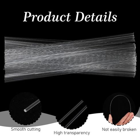 100 Pcs 10 in Acrylic Rods 2 mm Diameter Clear Cake Topper Sticks, Plastic Rods Round Acrylic Sticks for DIY Crafts Plant Stakes Model Making Decorations Gardening in Kuwait