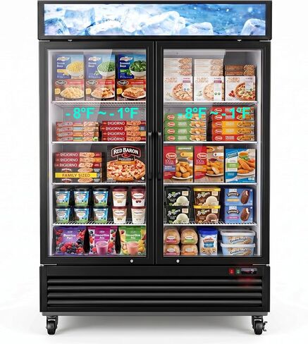 50 Cu.ft Commercial Freezer Display Freezer Commercial Freezer Glass Door Upright with Shelves Drink Holders in Kuwait