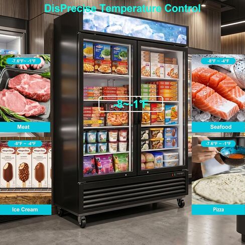 50 Cu.ft Commercial Freezer Display Freezer Commercial Freezer Glass Door Upright with Shelves Drink Holders in Kuwait
