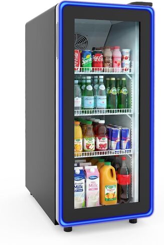 ROVSUN 6 Cu.Ft ثلاجة تجارية رفيعة مبرد مشروبات تجارية معتمد من ETL NSF، ثلاجة عرض باب زجاجي، ثلاجة مشروبات تجارية مع أرفف قابلة للتعديل، ضوء LED لمطعم البار in Kuwait